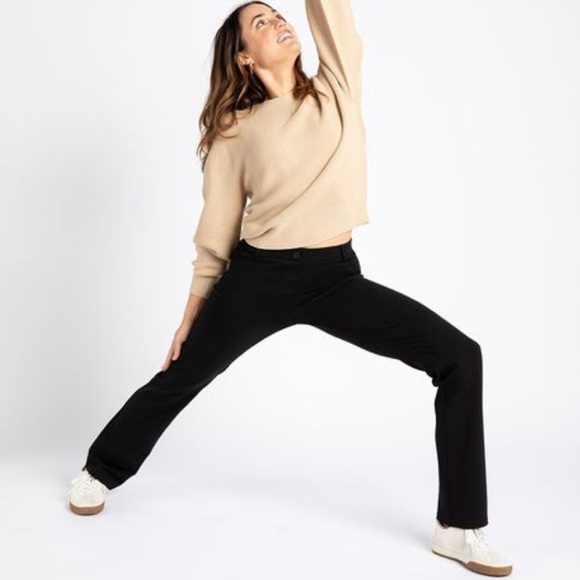 Betabrand Straight Leg Classic Dress Pant Yoga Pants Black Small Petite - Picture 2 of 16